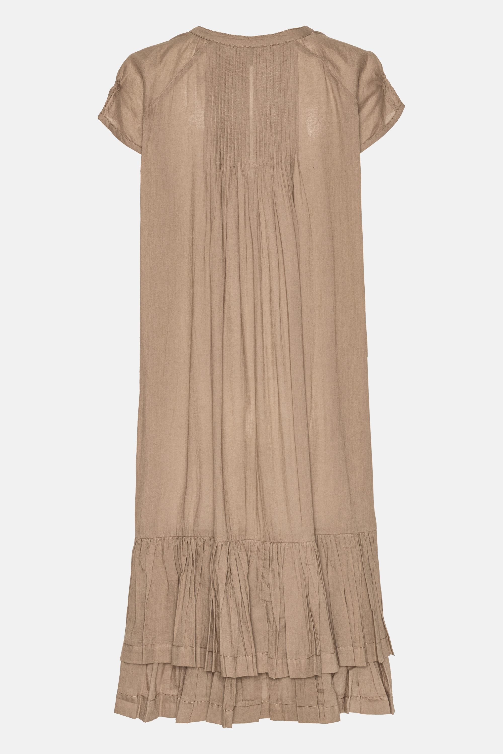 Robe Longue à Manches Courtes - Greige